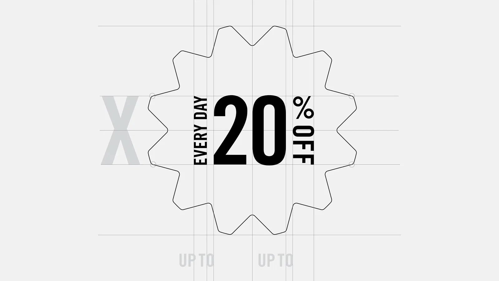 An example of the discount bug showing the breakdown of x-height and spacing