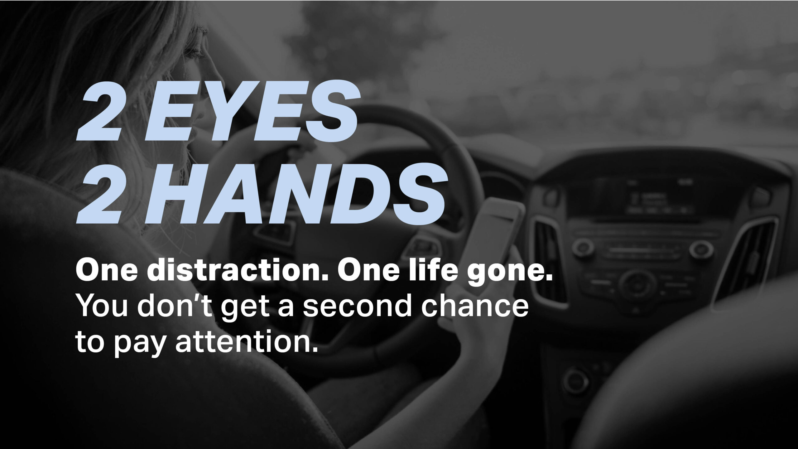 A messaging graphic for the Mitchell Sterling Foundation with the core campaign messaging: 2 eyes, 2 hands.